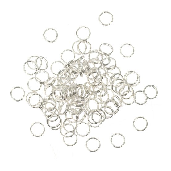 Silver Plated 7mm Split Rings 100 Pack