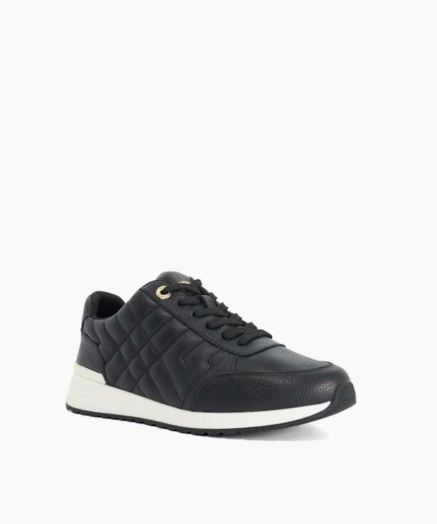 Evelie Black - Quilted Low-Top Trainers