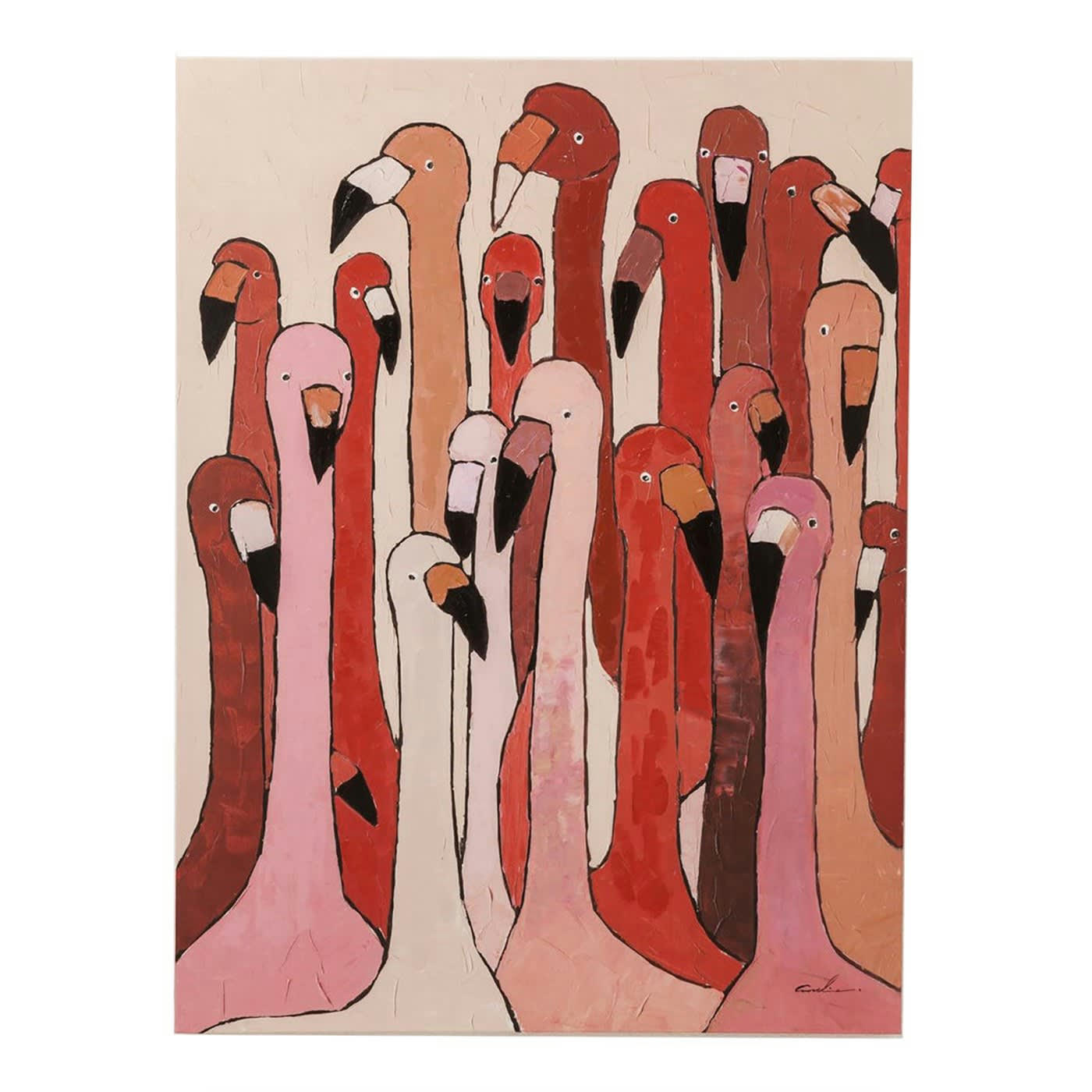 TOUCHED - Toile flamants roses 90x120