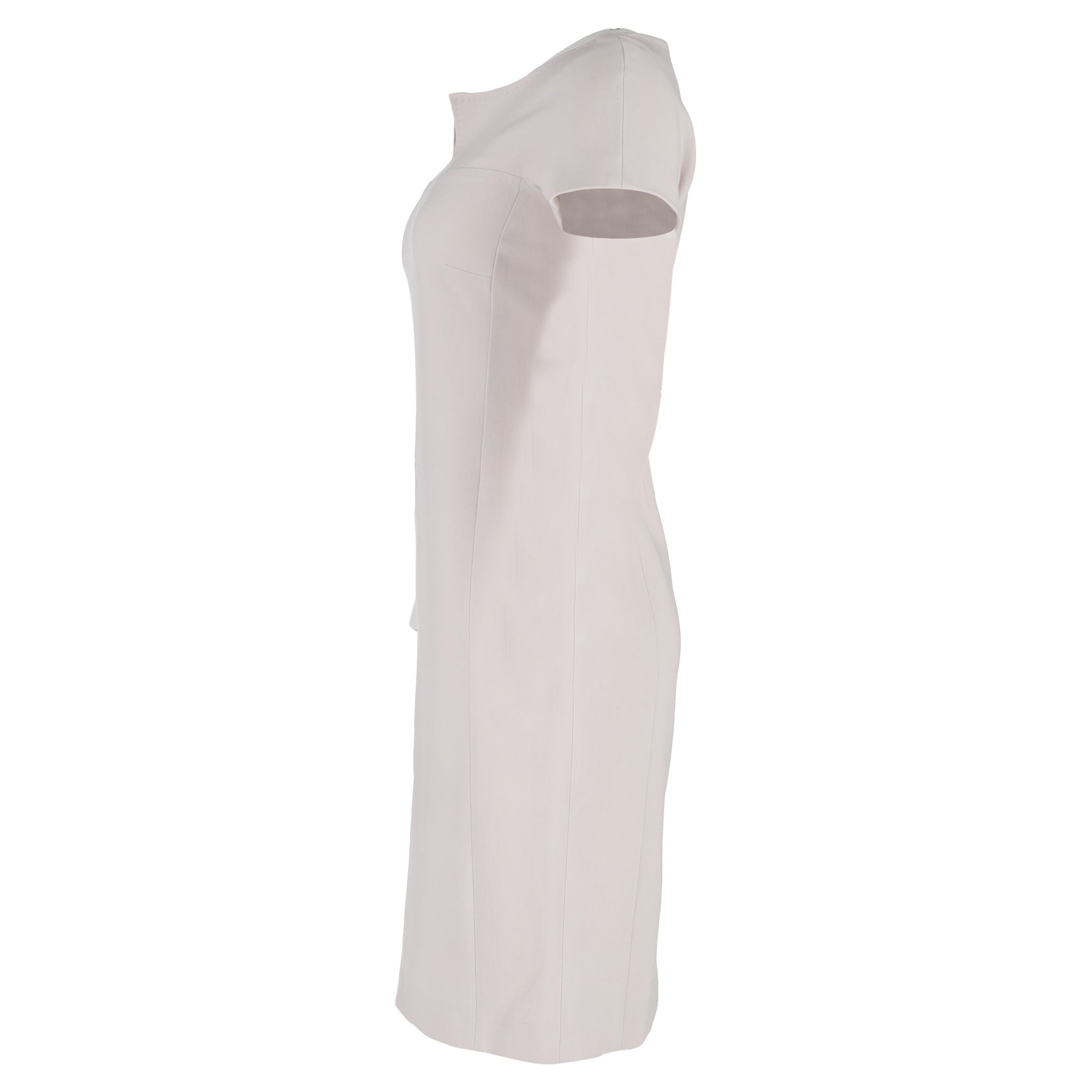 Max Mara Preloved Knee-Length Short Sleeve Bodycon Dress in Light Pink Wool