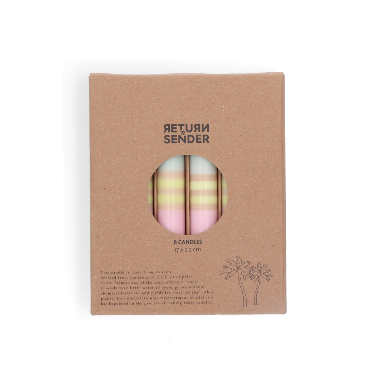 Return to Sender Dinerkaarsen 17 cm Pastel - Set van 6