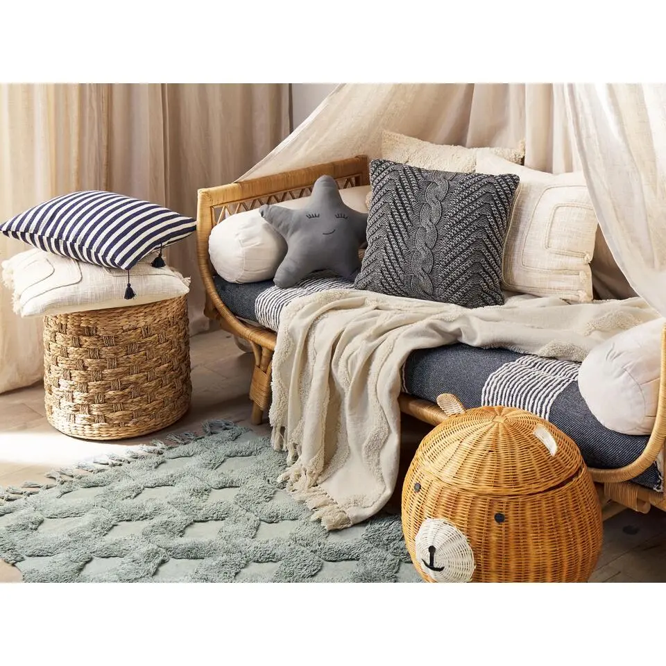 KHARI - Plaid - Beige - 125 x 150 cm - Katoen