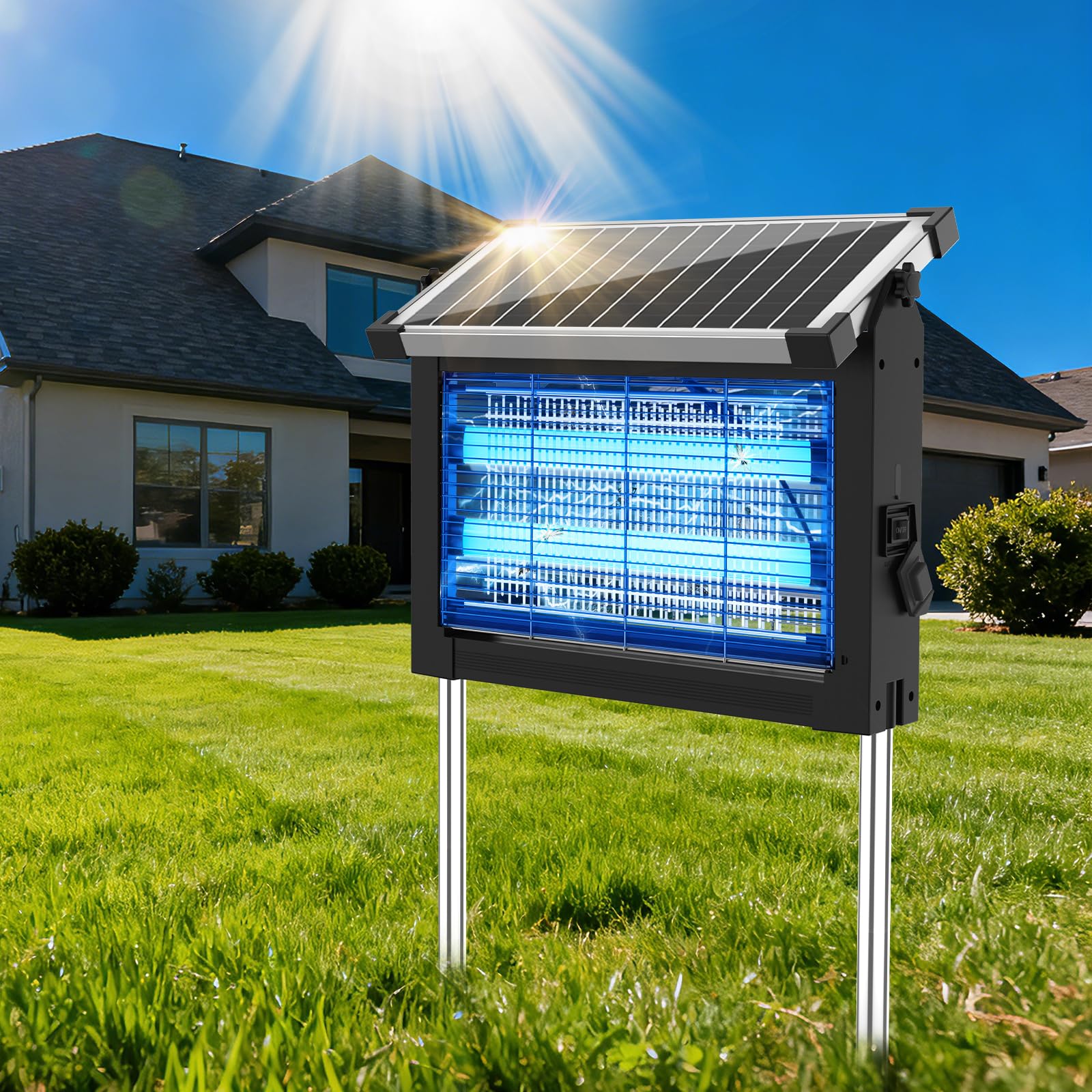 ONBEAM Solar Bug Zapper Outdoor - Waterproof Mosquito Killer