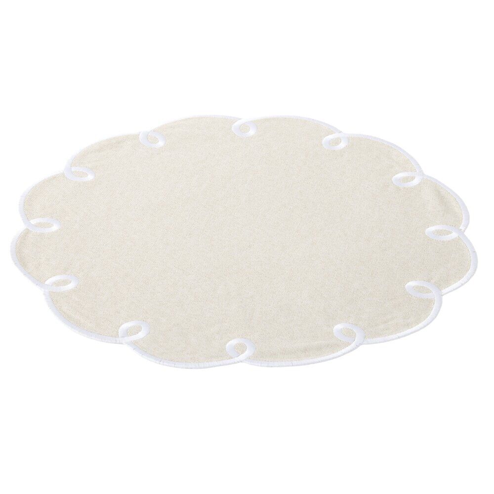 Set de table rond à bord festonné Ø38 cm rouge
