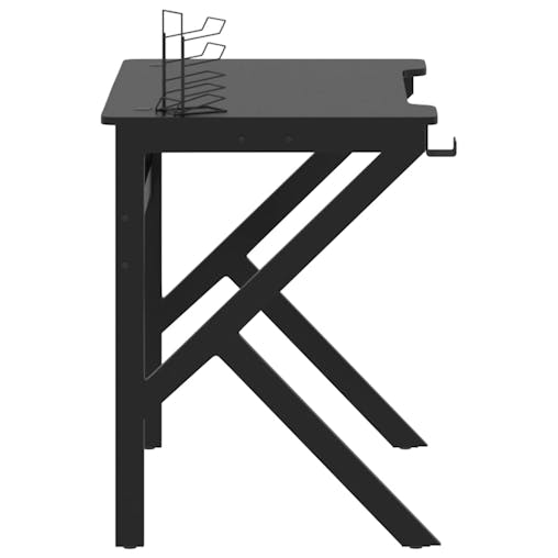 NNEVL Gaming Desk with K Shape Legs Black 90x60x75 cm