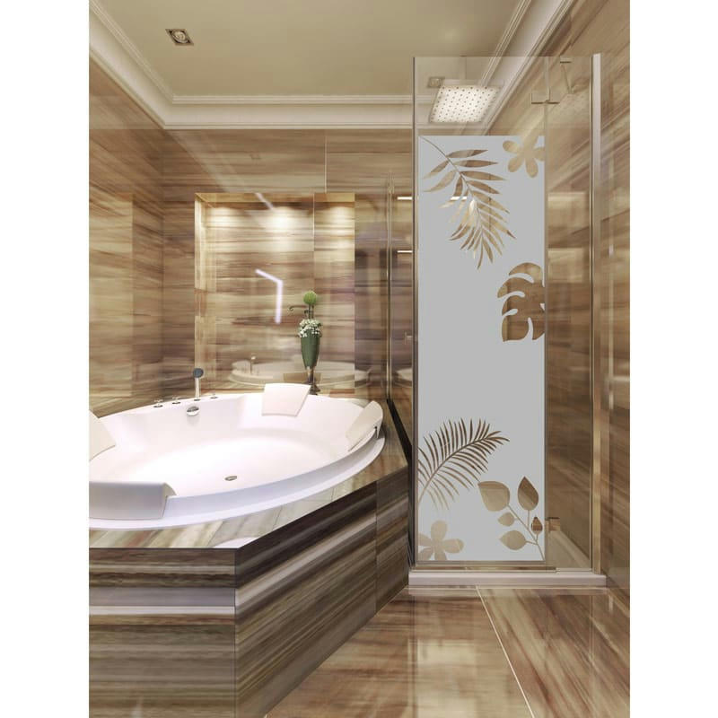 - Film Occultant feuilles exotiques pour Vitre/Douche 185x55cm