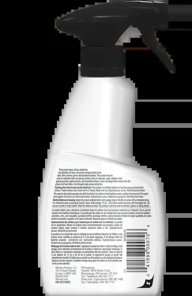 Weiman Disinfectant Stove Top Daily Cleaner Spray, 354-mL