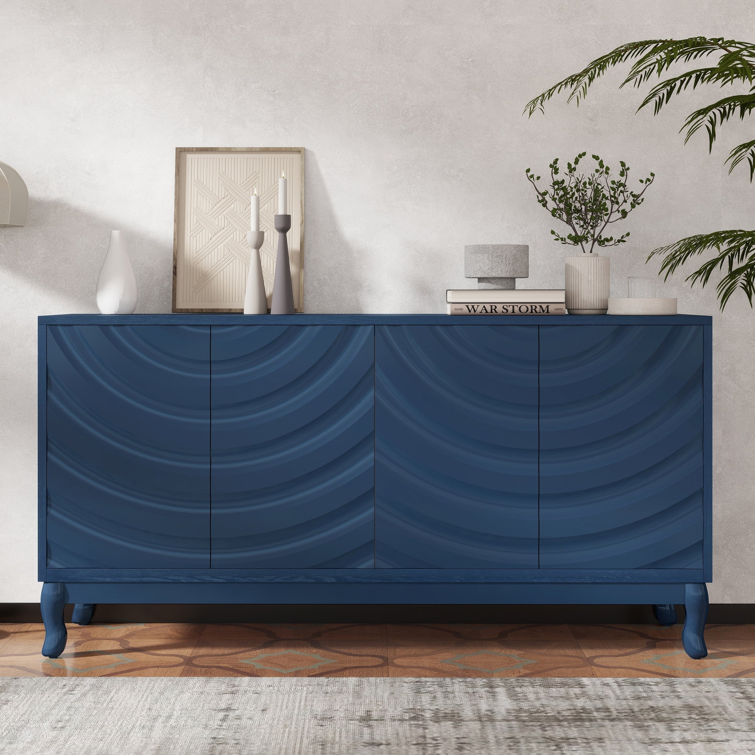 Sideboard with Adjustable Shelves and metal legs