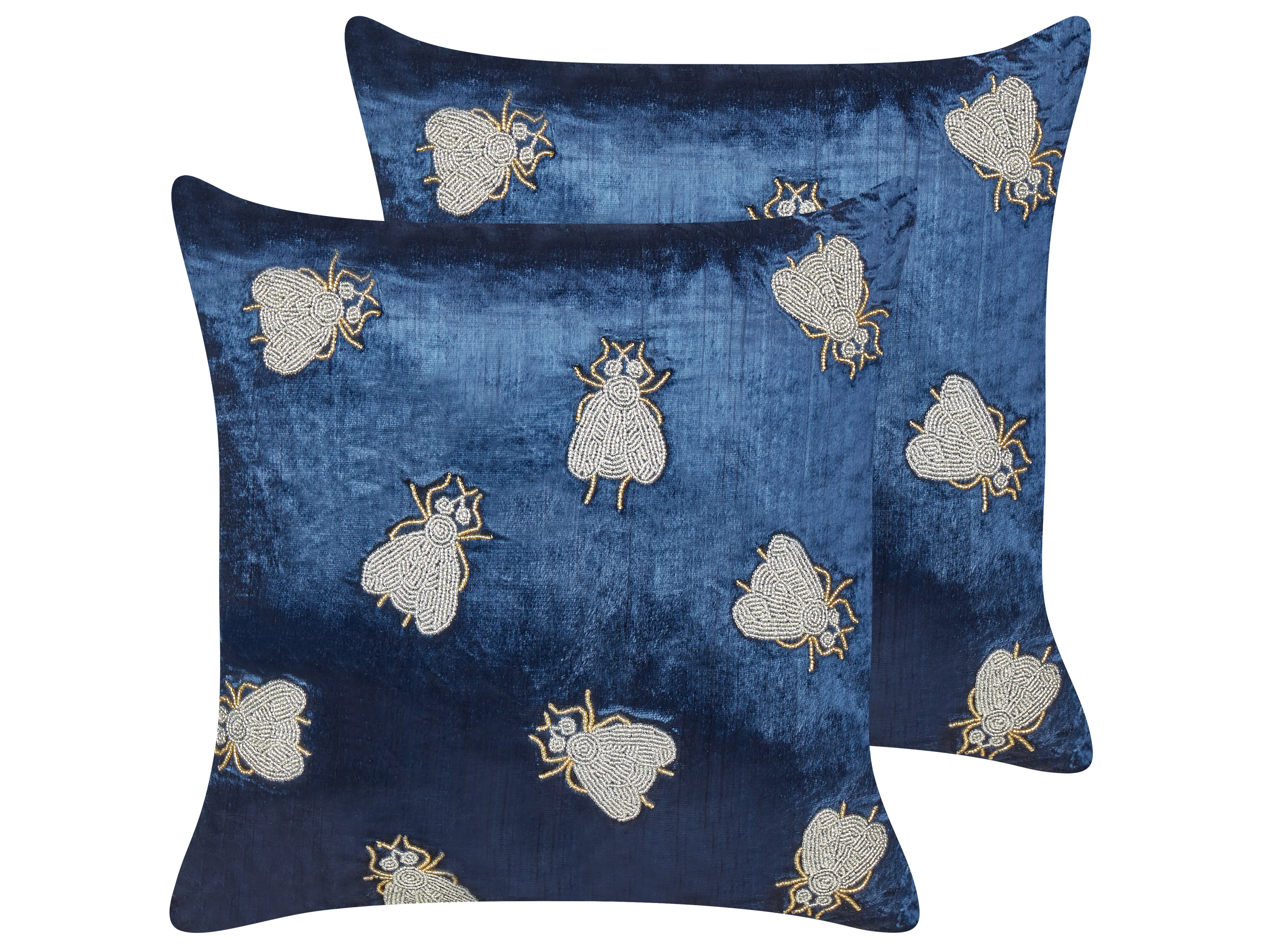 Throw Cushion PENTAS Velvet 45 x 45 cm Navy Blue Animal Pattern