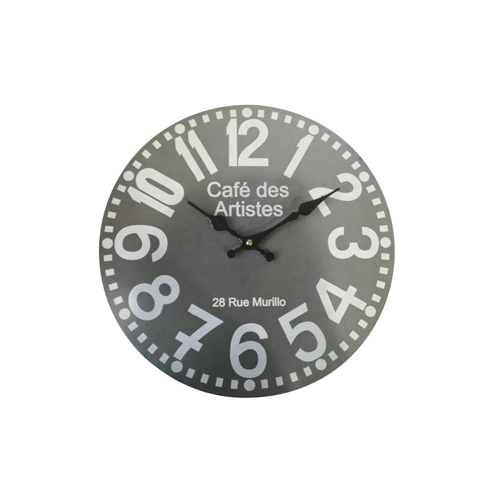 - Horloge murale ronde effet bois gris et blanc ø 33,8 cm