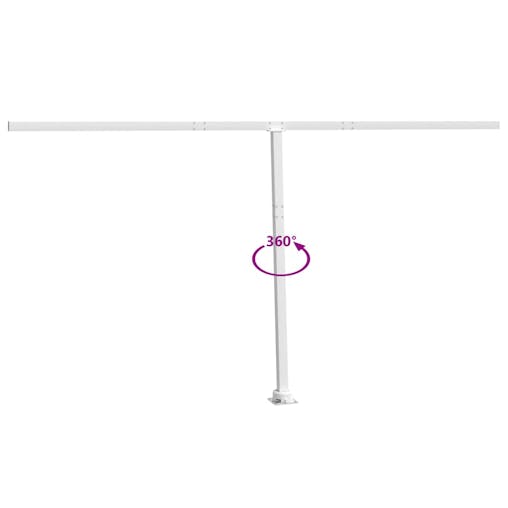 NNEVL Awning Post Set White 450x245 cm Iron