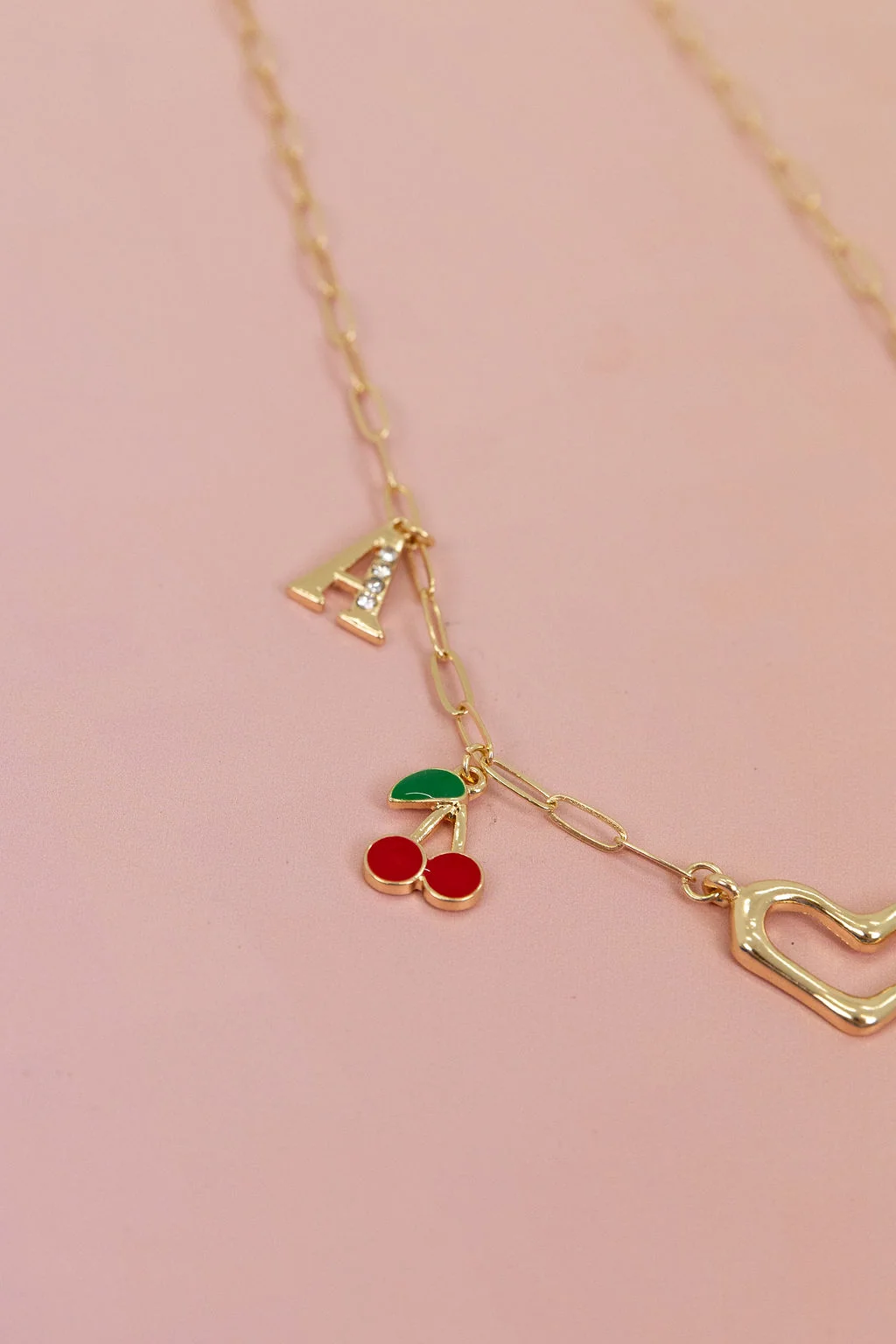 Cherry Love 'A' Necklace