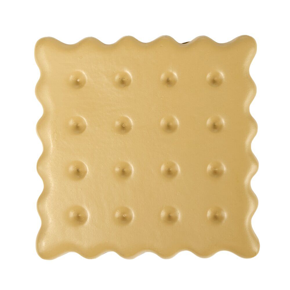 Dessous de verre x4 résine forme biscuit marron 10x10cm