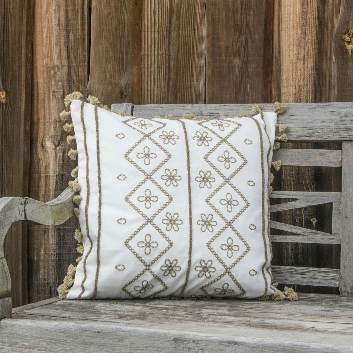 TANGER - Housse de coussin coton  50x50 sable