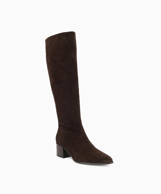 Tautly Brown - Heeled Knee-High Boots