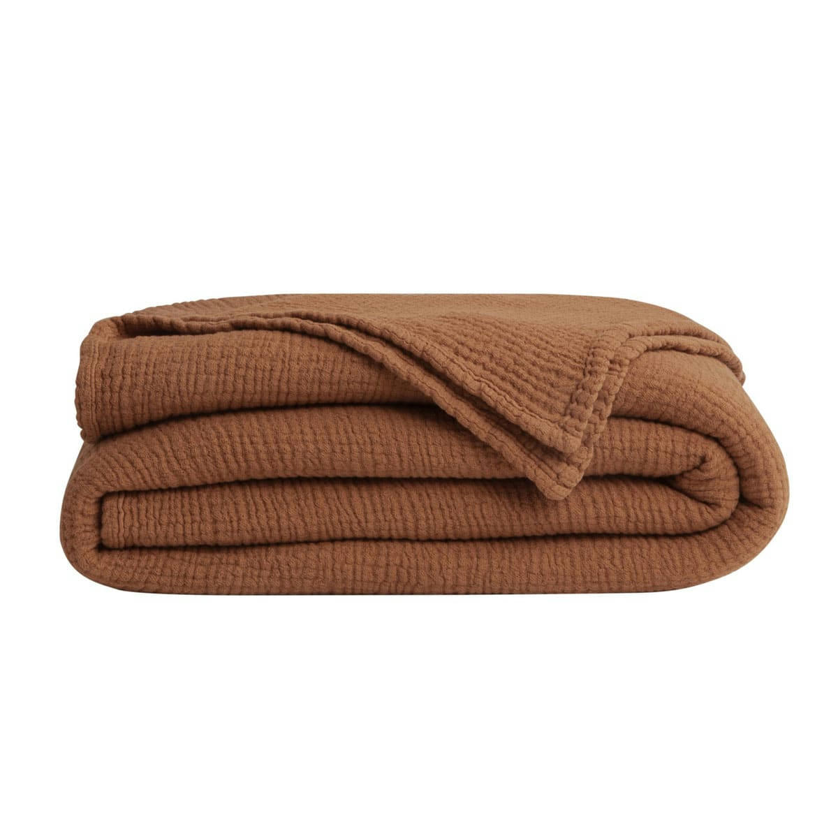 CARESSE - Couvre lit en coton tissé orange 260x240