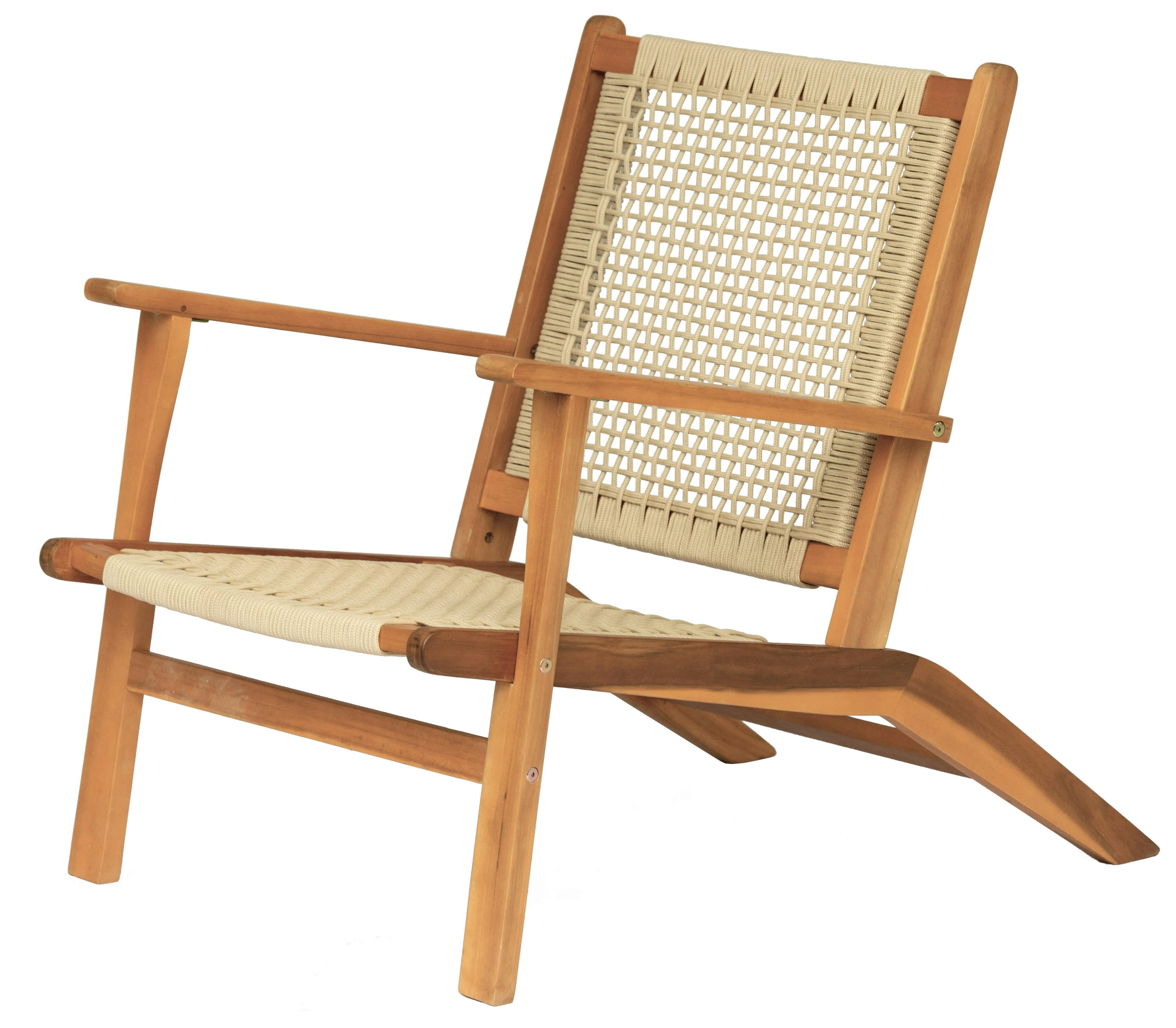 - Fauteuil de jardin en acacia massif et corde