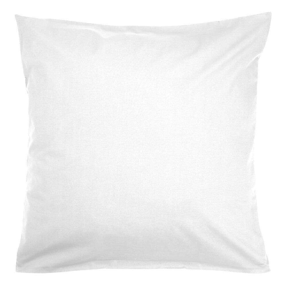 Taie d'oreiller 63x63cm 100% coton percale finition droite blanc