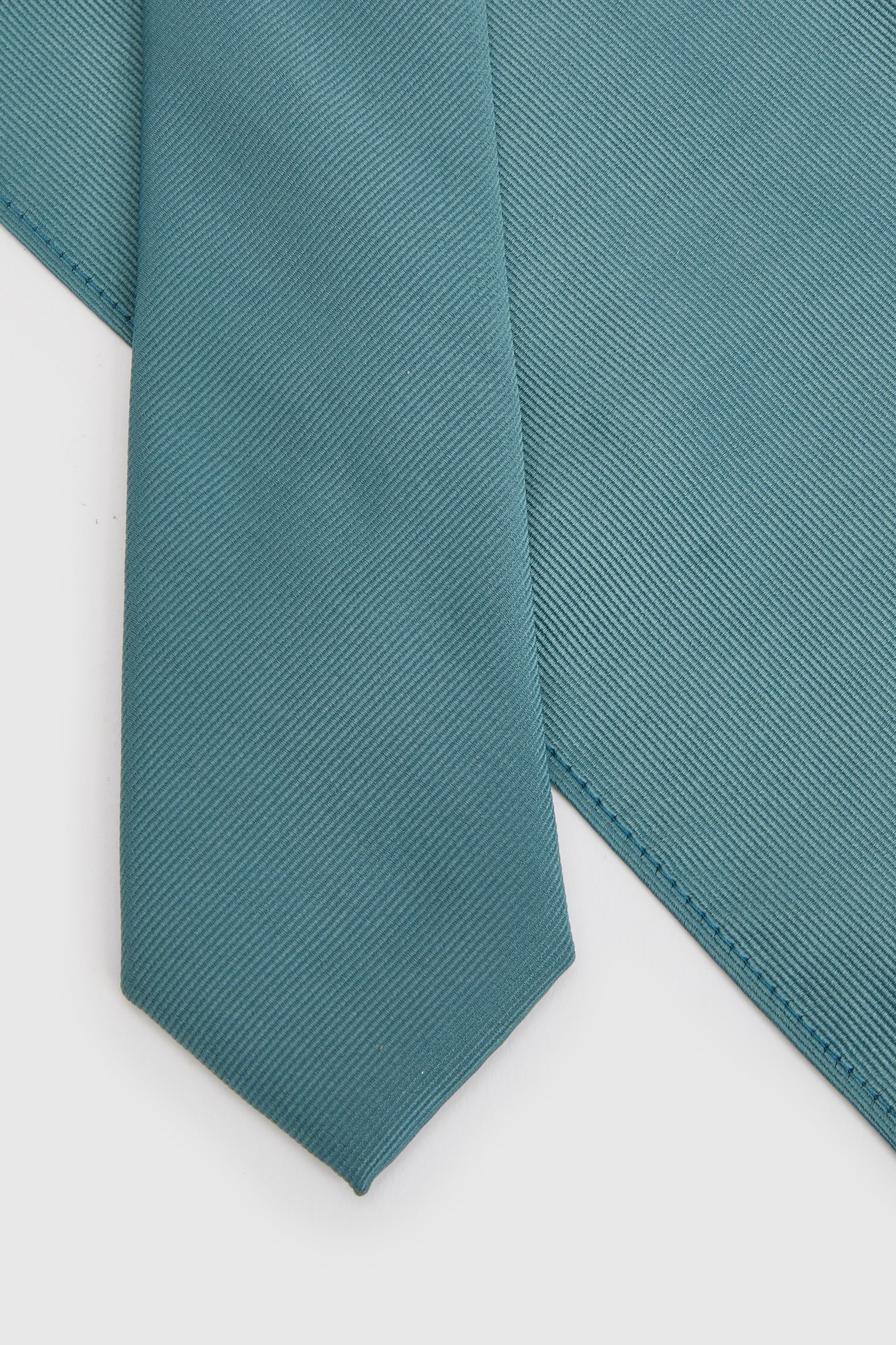Burton Teal Plain Tie and Pocket Square