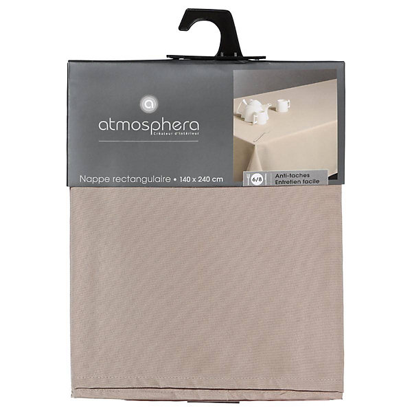 Nappe anti-tâche beige - 140x240 cm - Atmosphera