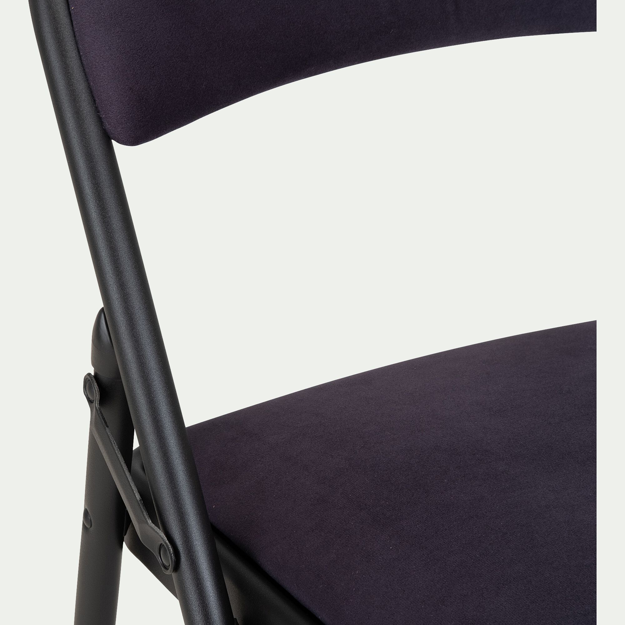 CASTA - Chaise pliante en métal et tissu - noir calabrun
