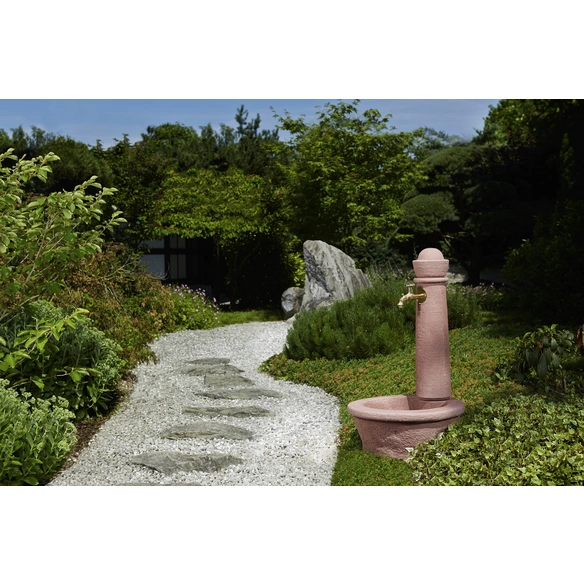 Kunststeinbrunnen »Roma«, redstone, inkl. Nostalgie-Auslaufhahn