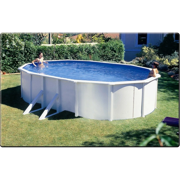 Ovalpool, weiß, BxHxL: 375 x 120 x 610 cm