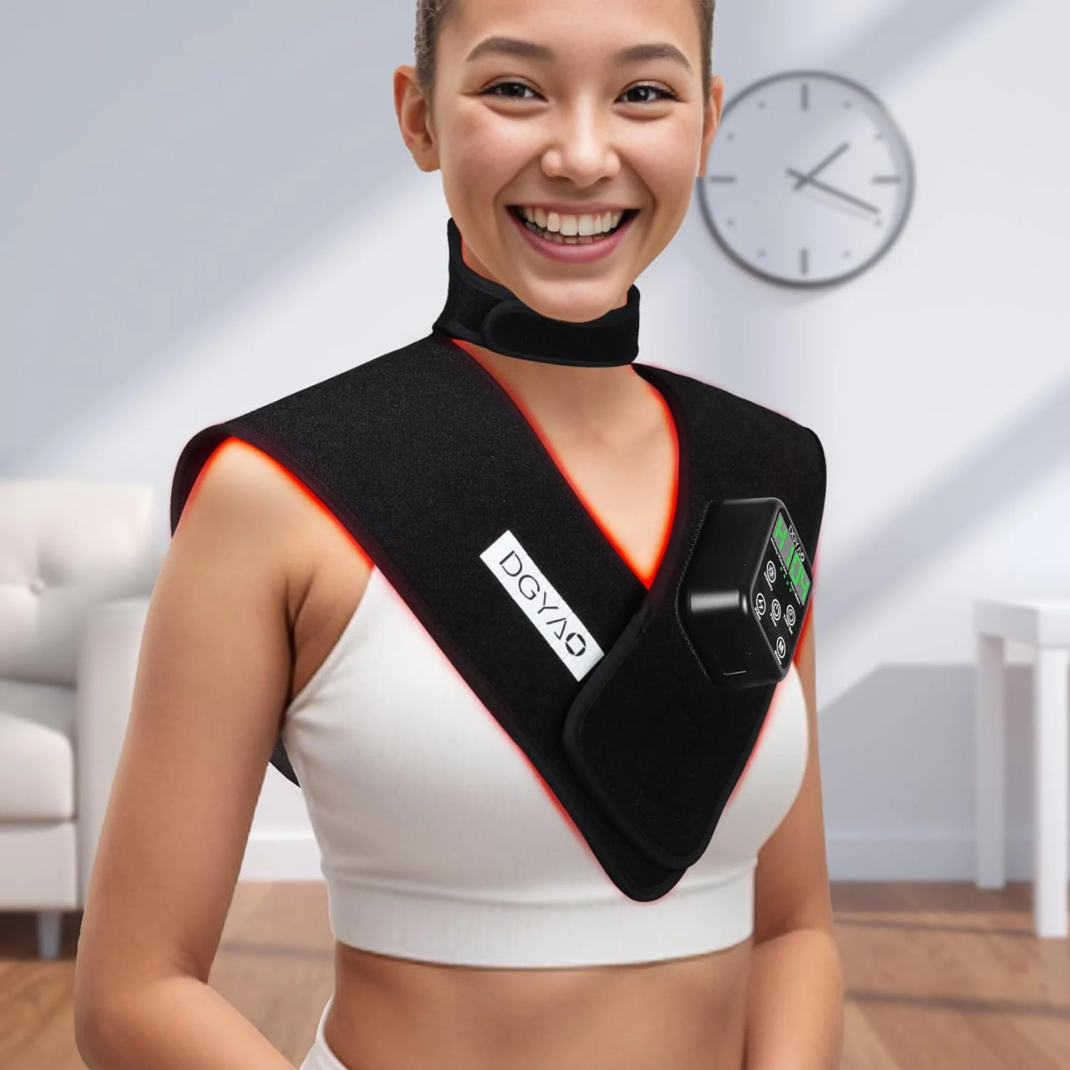 Red Light Therapy for Neck and Shoulder Pain Relief 850nm Near Infrared Therapy Set Wearable Wrap Devices for Upper Back Neck Shoulders Body Muscle Relax Home Use Treatment Pad FDA Cleared(Shoulder + Neck Pad)