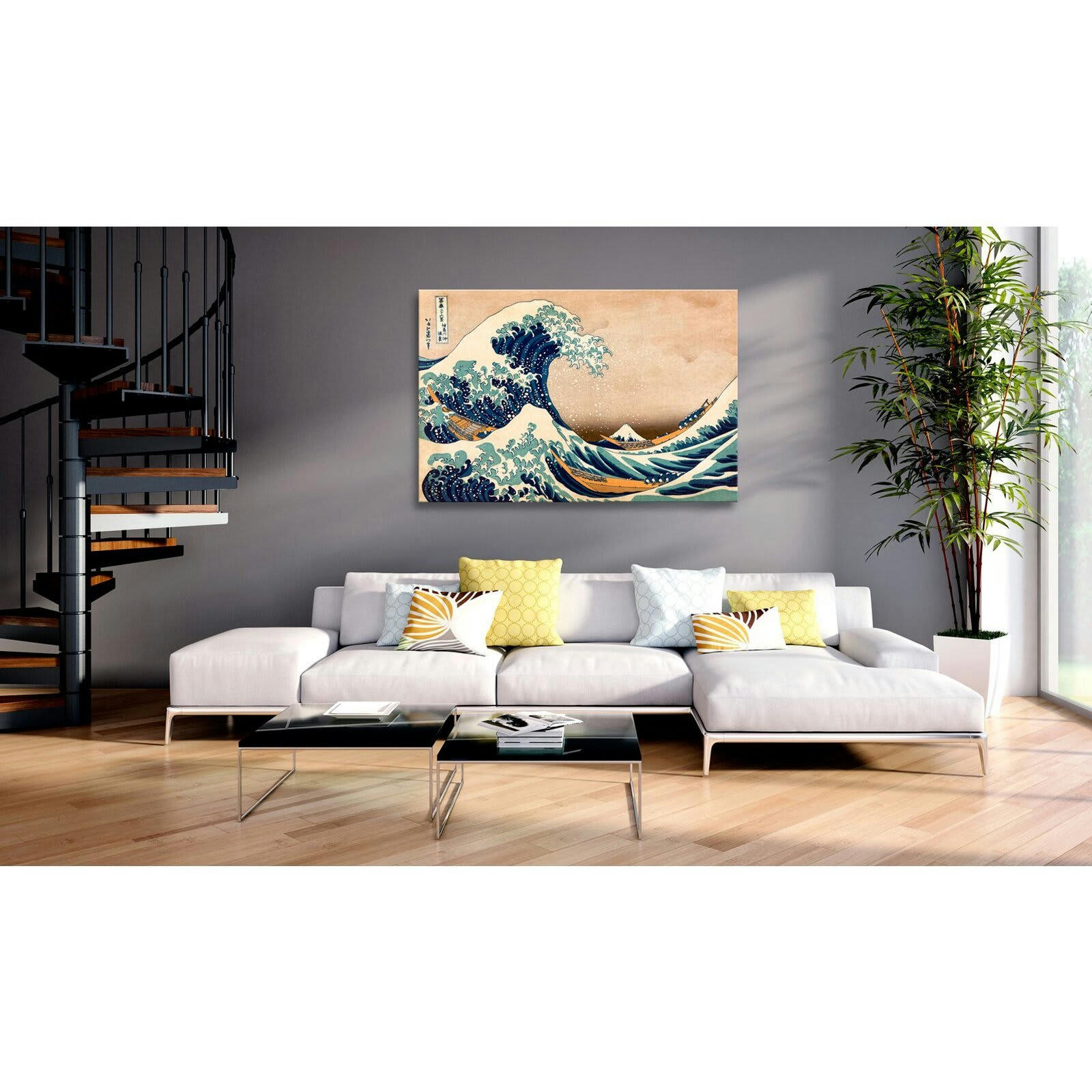 - Tableau la grande vague au large de kanagawa 120 x 80 cm