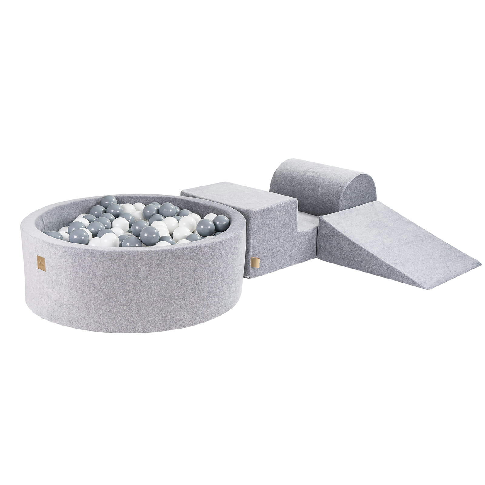 - Set mousse piscine gris clair boules Gris/Blanc