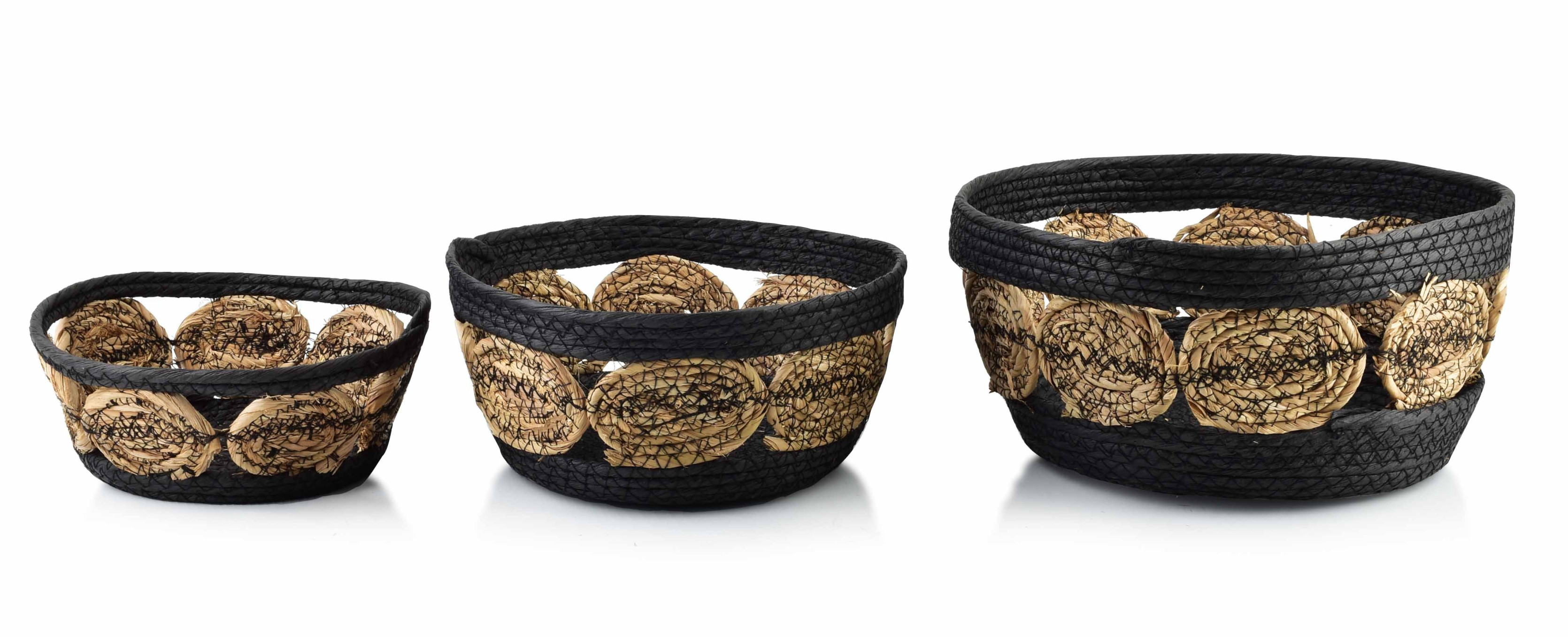 Komplet 3 koszy 30X15cm 27X13cm 21x9cm BALI