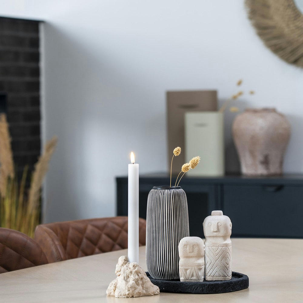 FÈS - Vase en céramique D9cm noir / blanc