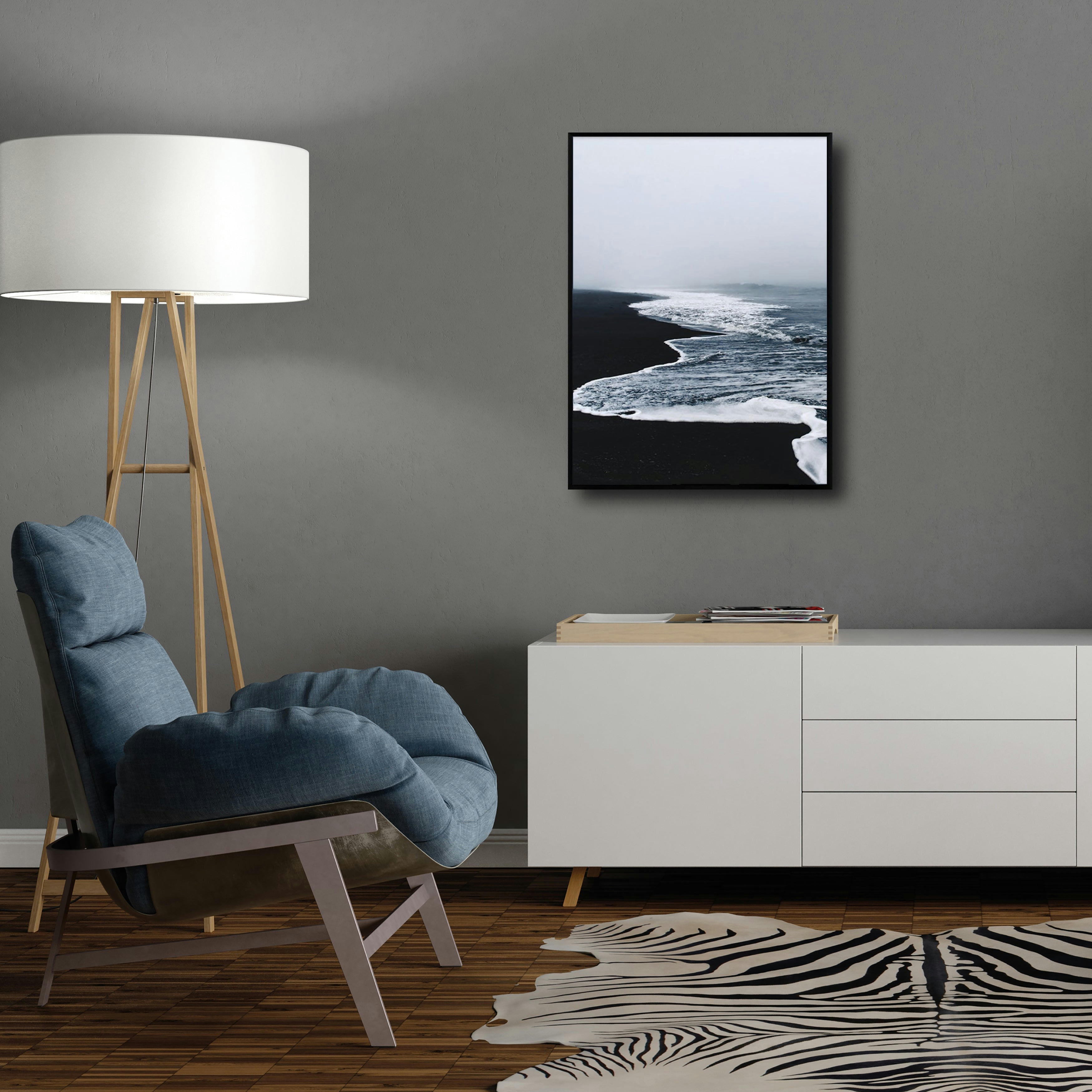 PLAYA - Affiche avec cadre noir - Vagues - 50x70