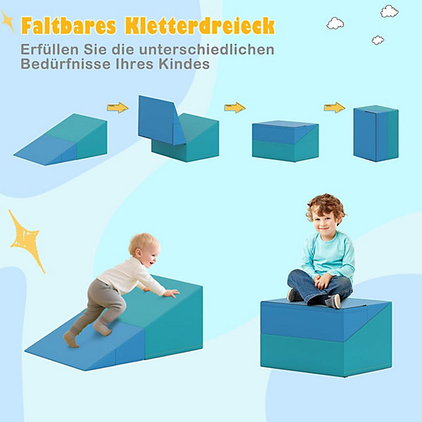 Parcours Motricité Bébé 8 Pièces pour Grimper,Housse Amovible et Lavable,Attache Auto-agrippante,Idéal Enfant 3 Ans