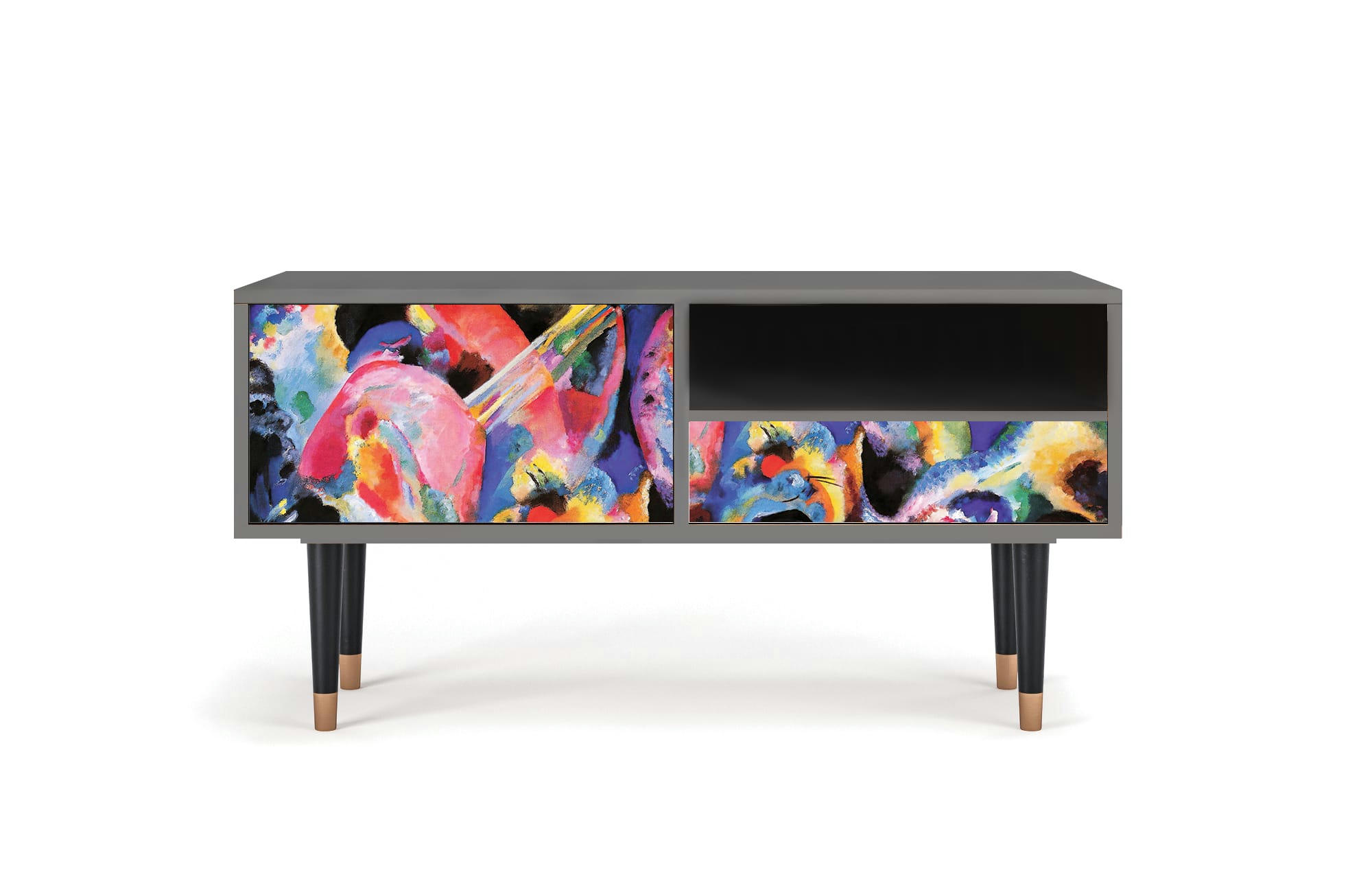 KANDINSKY - Meuble TV  multicolore 1 tiroir et 1 porte L 115 cm