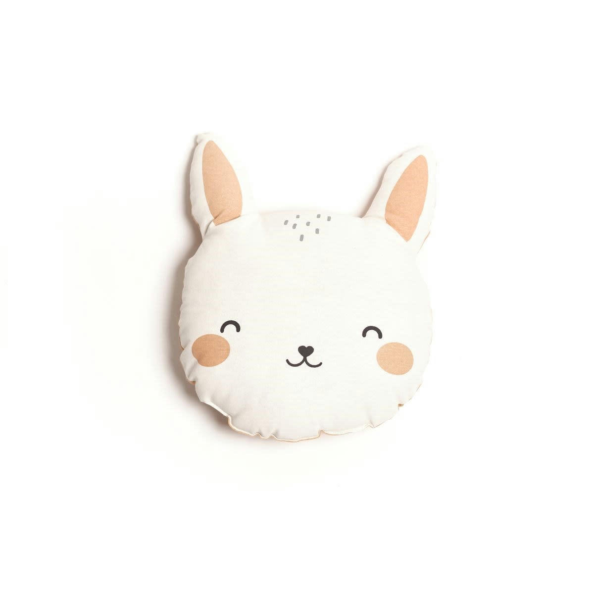 FUNNY LAPIN - Coussin imprimé en coton rose 37x45