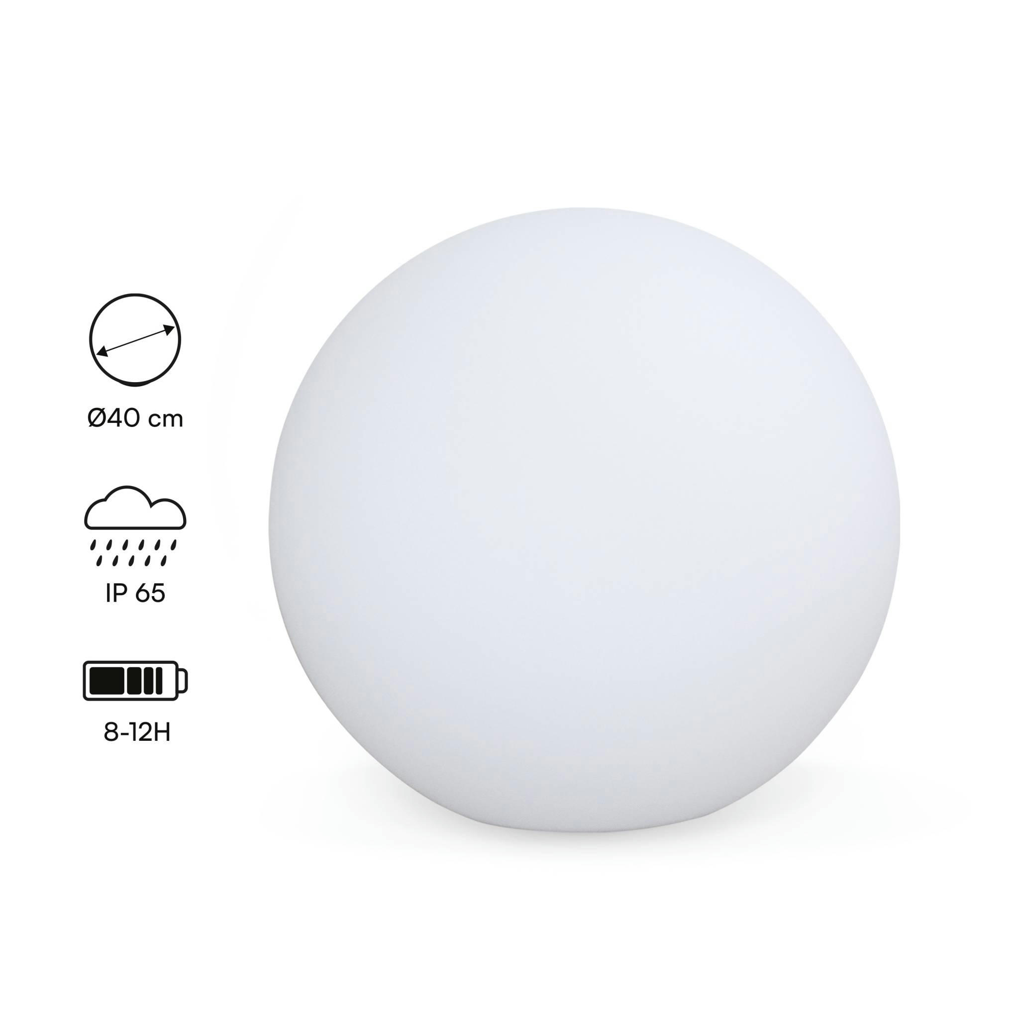 SPHÈRE LED - Boule led 40cm – sphère décorative lumineuse, D40cm, blanc chaud