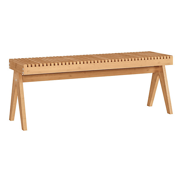 Banc à chaussures Lasdarvoo 120 x 35 x 45 cm bambou naturel en.casa