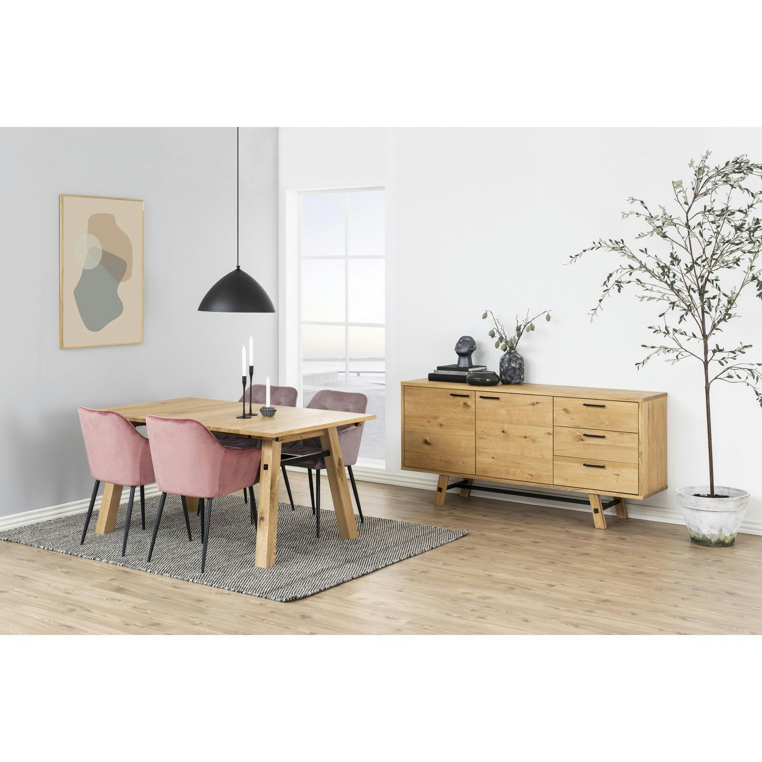 FLORIE - Lot de 2 chaises de salle à manger avec accoudoirs effet