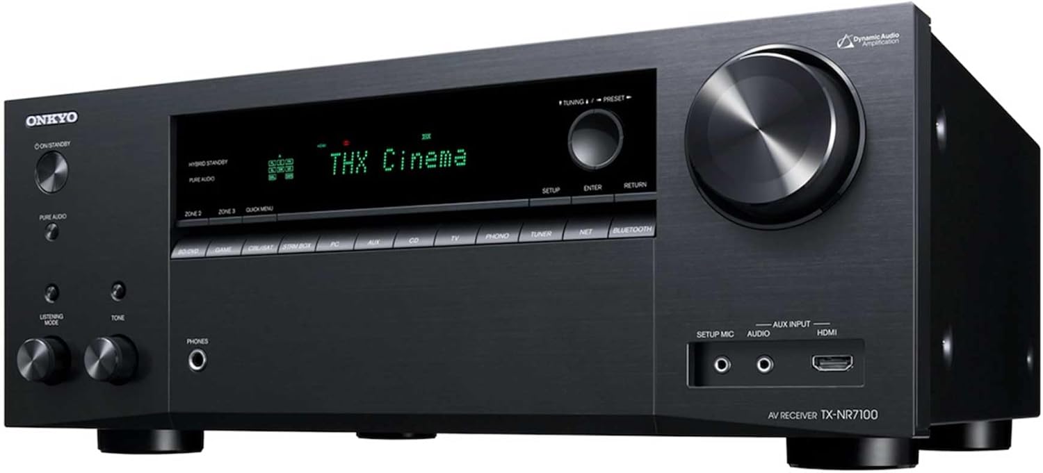 Onkyo TX-NR7100 9.2-Channel AV Receiver - 100 Watts Per Channel  Dirac Live Out of Box  Works with Sonos Certified  THX Certified and More