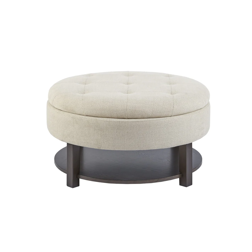 Madison Park Javier Round Storage Ottoman