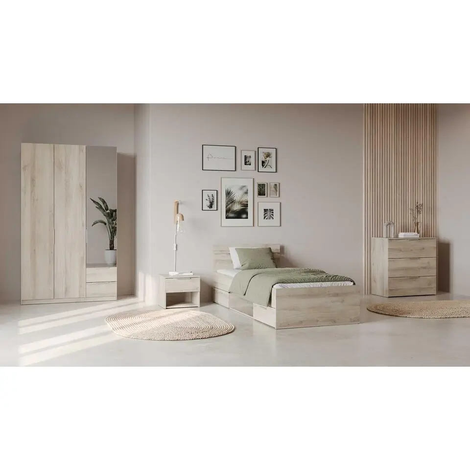 Nachtkastje Micheline - 44x37x38cm - met opberglade - eikdecor