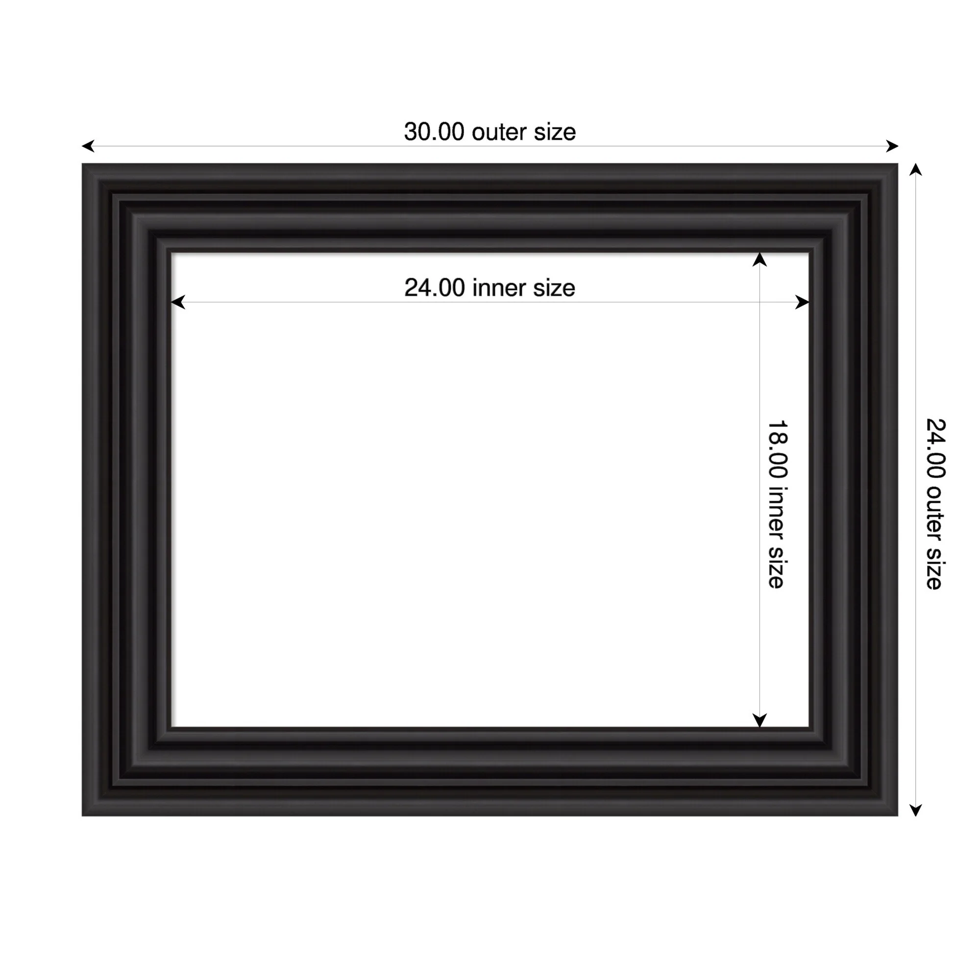 Amanti Art Colonial Black Framed Dry Erase Magnetic Board