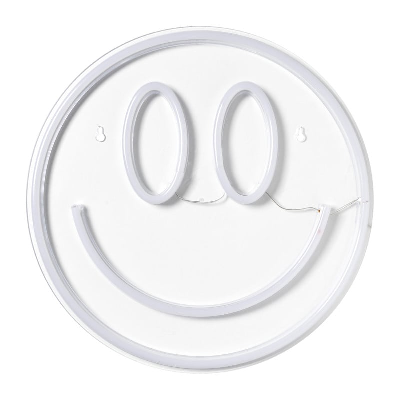 Neon LED lamp smiley - geel - &Oslash;33x2 cm