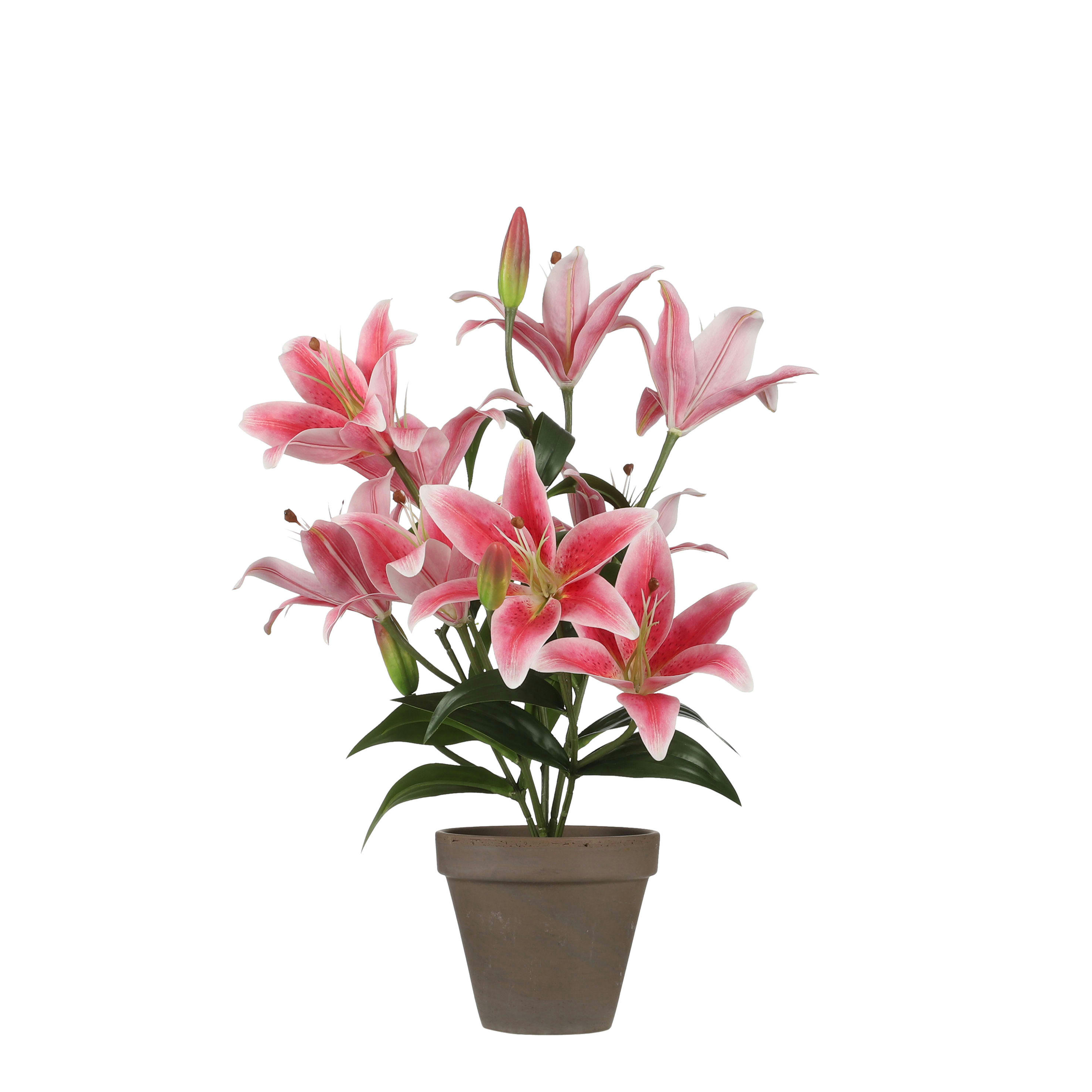 - Lis tigré artificielle fuchsia en pot H47