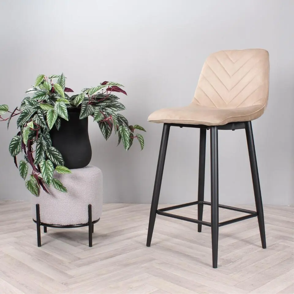 DS4U - Gaby barkruk velvet 65 cm 2.0 - champagne