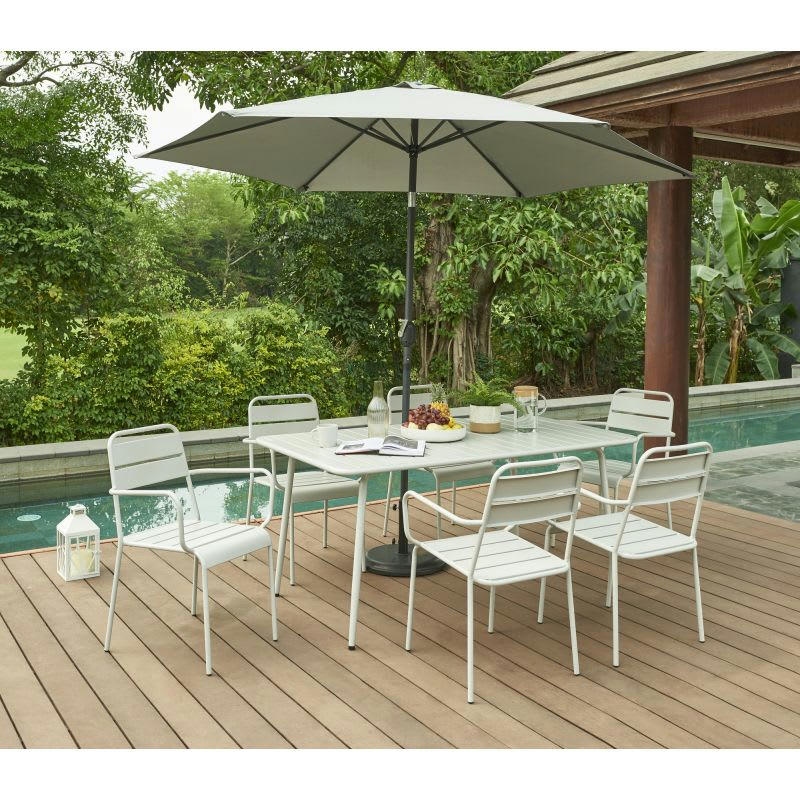 PANTONE - Lot de 2 chaises en acier gris glacier