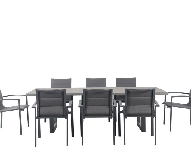 Boston-Avalon 9 Piece Dining Setting (Gunmetal Grey)