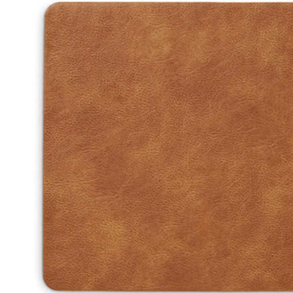 Zeller placemats lederlook - cognac bruin - 45 x 30 cm