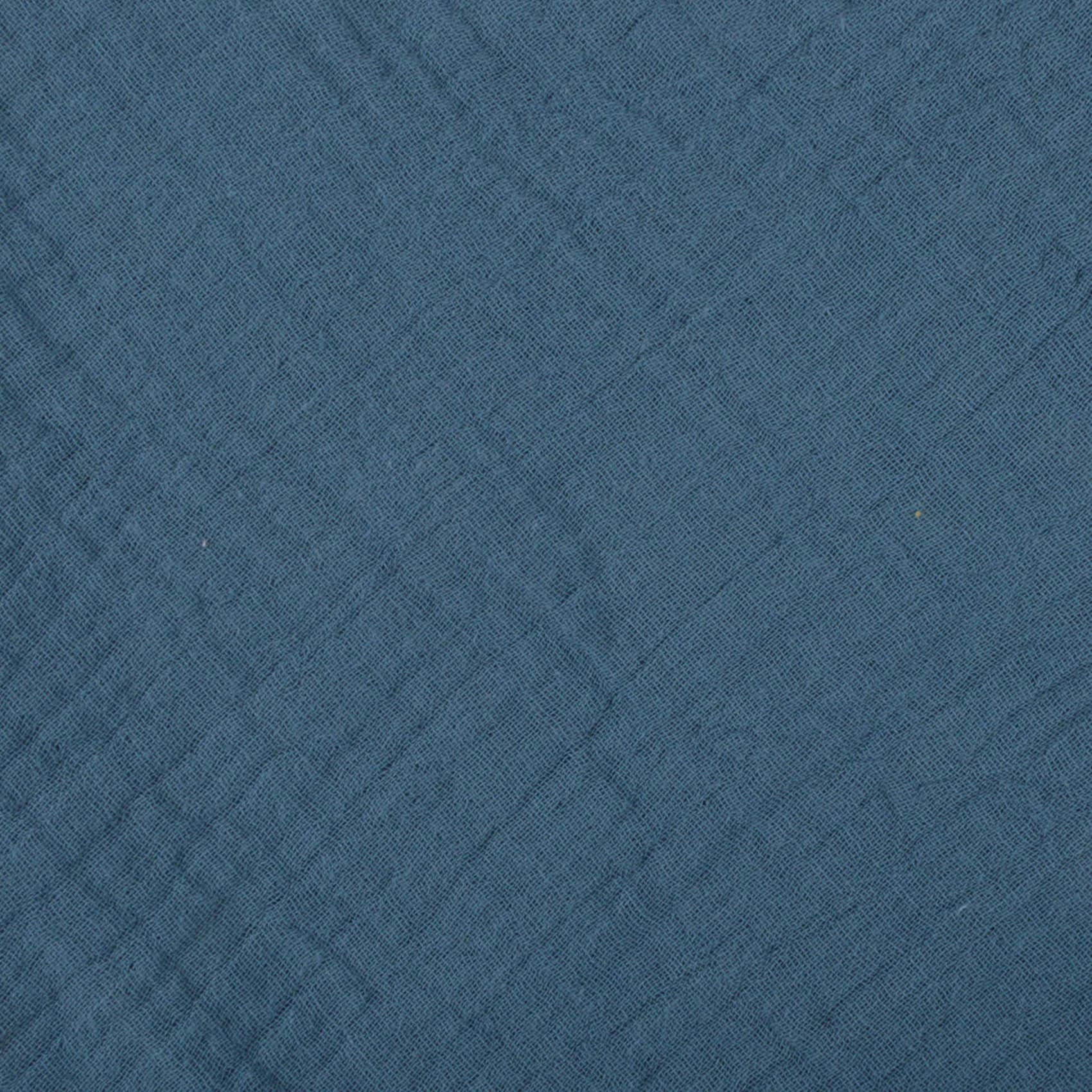 - Cape de bain en gaze de coton et éponge bleu foncé 75x75cm